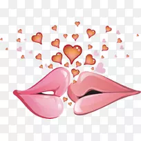 情人节桌面壁纸国际接吻日心脏夹艺术-情人节
