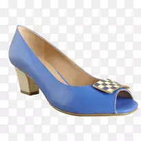 宫廷鞋蓝色凉鞋楔形凉鞋