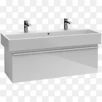 洗涤池Villeroy&Boch白色浴室中心线-水槽
