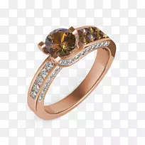 结婚戒指蓝宝石钻石金戒指