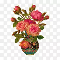 花束花园玫瑰卷心菜玫瑰剪贴画-花