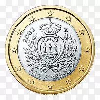 圣马力诺Sammarinese欧元硬币1欧元硬币