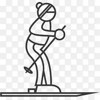 滑雪素描书冬季运动滑雪