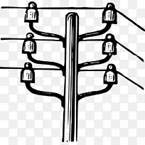 电线杆架空电力线电夹艺术