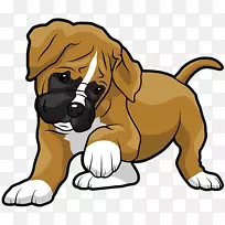 拳击手小狗斗牛犬繁殖夹艺术-小狗