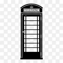 电话电话亭红色电话亭贴纸-英国