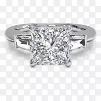 公主切割订婚戒指钻石切割婚戒结婚戒指