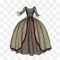 20世纪40年代礼服服装设计-服装版画