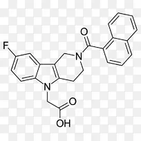 setipiprant受体拮抗剂分子空间填充模型