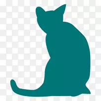 胡须雪鞋猫剪影剪贴画小猫
