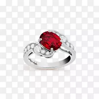 红宝石订婚戒指克拉钻石红宝石
