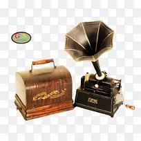 留声机圆柱体爱迪生钟发明录音和复制.