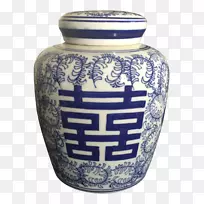 花瓶陶瓷蓝白陶器花瓶