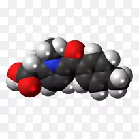 空间填充模型.atc代码m02.布洛芬化学名称.