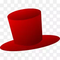 大礼帽，红帽，社会剪贴画-大礼帽