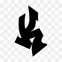涂鸦野生风格k字母表涂鸦字母