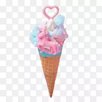 圣代冰淇淋圆锥形雪糕巧克力冰淇淋香草冰淇淋