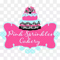 蛋糕装饰粉红m字型小蛋糕