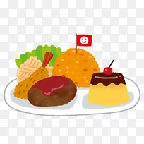 お子様ランチomurice法式炸薯条午餐食品-午餐肉
