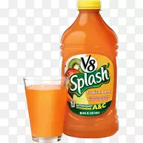 V8溅芒果桃汁V8溅果汁饮料热带混合橙汁-西番莲汁