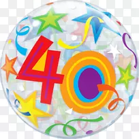生日蛋糕气球派对祝福-40岁生日