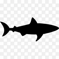 大白鲨剪影剪贴画-鲨鱼头