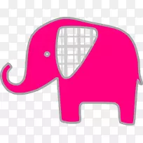 大象剪贴画-粉红象