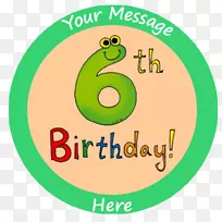 生日蛋糕贺卡祝福-六岁生日