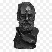 奥古斯特·罗丹，1840-1917维克多·雨果雕塑半身像-维克特