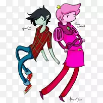 泡泡糖公主画马歇尔李卡通网络Fionna和蛋糕-Gumbal