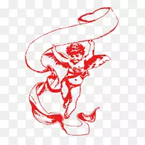 天使绘画剪贴画-瓦伦丁