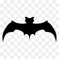 蝙蝠剪影剪贴画-黑色地板