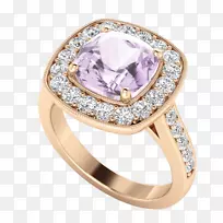 紫水晶金环橄榄石钻石-粉红色光晕