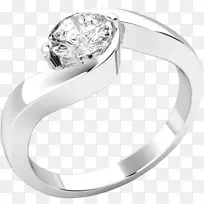 结婚戒指珠宝钻石白金戒指