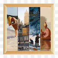 绘画Malaíndole：Cuentos aceptados y aceptable中央公园，冬季画框-绘画