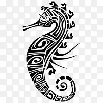 海马波利尼西亚纹身māOri People-海马
