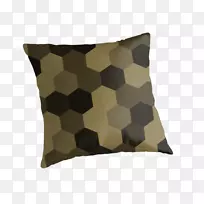 投掷枕头垫方形棕色图案