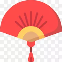 纸制手扇电脑图标夹艺术-庆祝新年免费PNG
