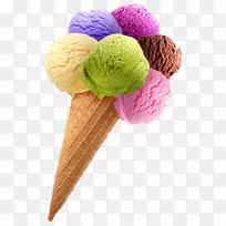巧克力冰淇淋圣代冰淇淋圆锥形-夏季冰