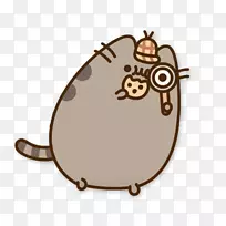 Pusheen猫脾气暴躁的猫贴纸