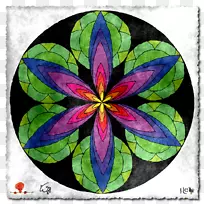 窗花瓣艺术对称图案-窗