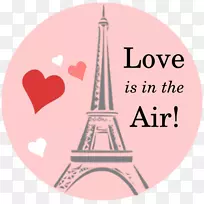 埃菲尔铁塔巡演蒙巴纳斯广场协和斜塔比萨剪贴画-爱情在空中。