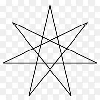 艺术文化中的七格符号星多边形五点星符号