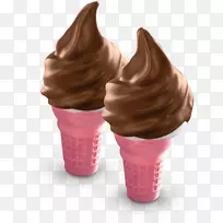 巧克力冰淇淋圣代冰淇淋圆锥体
