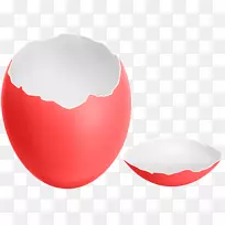 红色复活节彩蛋夹艺术-破蛋