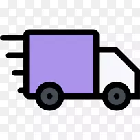 网上购物零售客户服务电脑图标-送货卡车