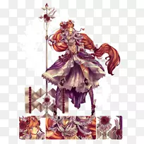 绘制心形乐队女性素描-女战士