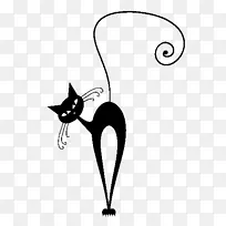 黑猫剪影剪贴画纹身