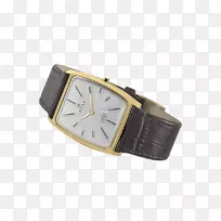表带皮革泰坦公司金属-男式手表