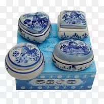陶瓷青花陶瓷盒